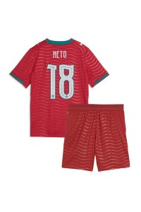 Portugali Pedro Neto #18 Jalkapallovaatteet Lasten Kotipeliasu MM-kisat 2026 Lyhythihainen (+ Lyhyet housut)